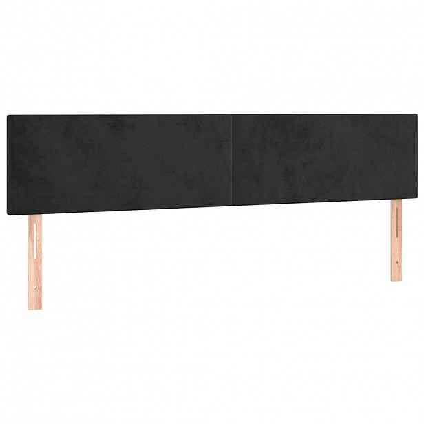 vidaXL Čela postele černá 160x5x78/88 cm samet