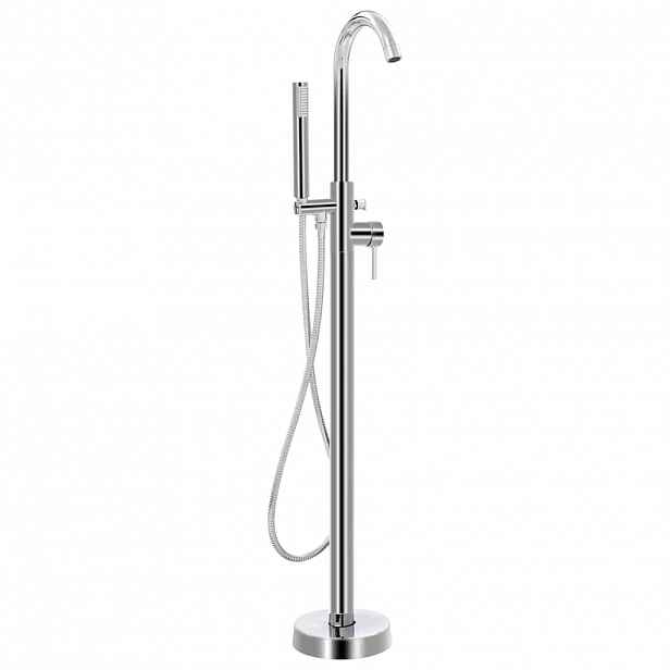 vidaXL Volně stojící vanová baterie nerezová ocel 118,5 cm