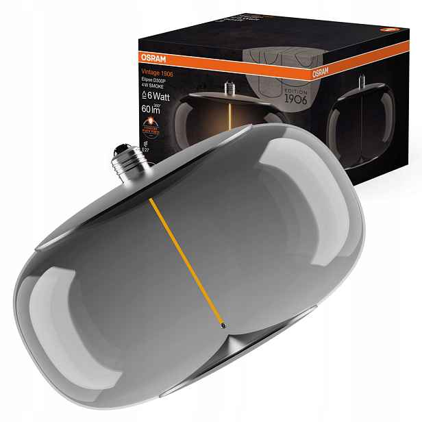 Dekorativní Led žárovka E27 4W Ozdobná kouřová filamentová Vintage 1906 Osram