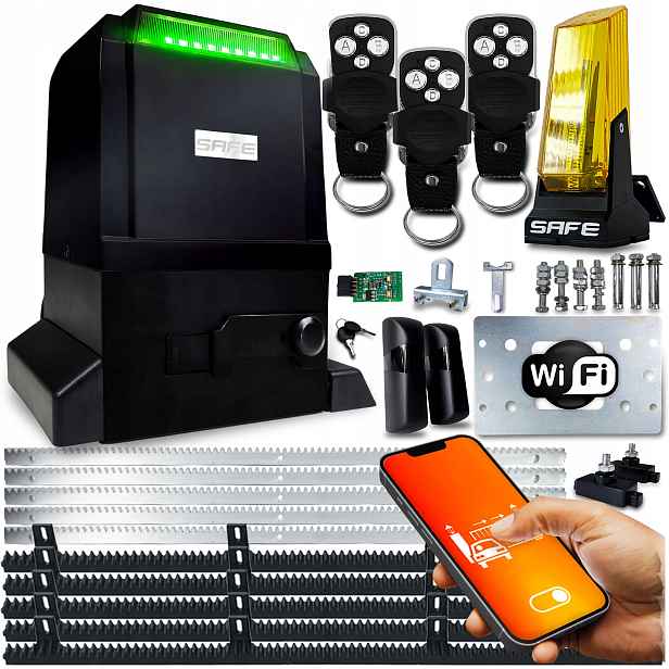 Set Pohon Pro Posuvné Brány 800 kg 3 ovladače 5 X Wifi lampa Tuya