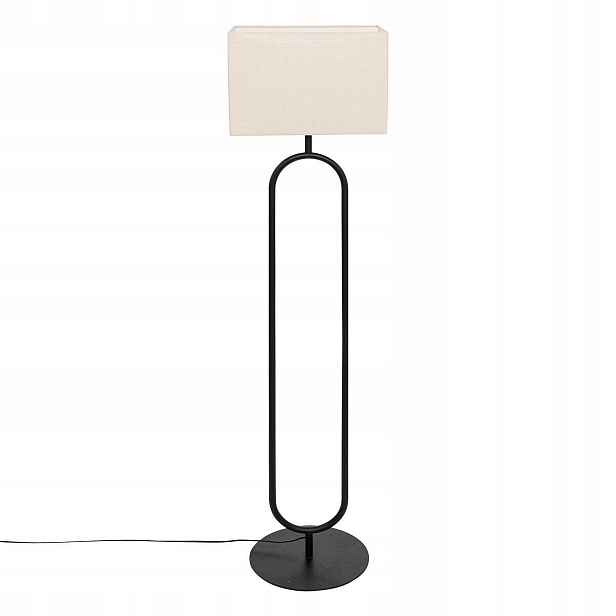 Stojací Kovová Lampa S Béžovým Stínidlem 38X28X154 CM E27