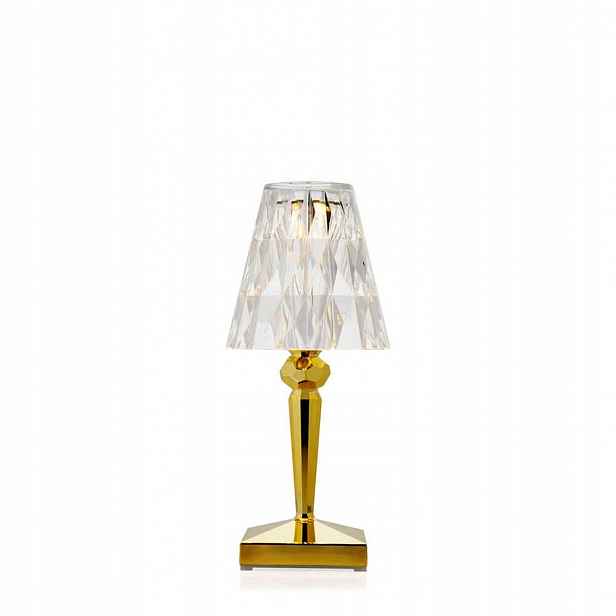 Kartell baterie, stolní lampa, zlatá