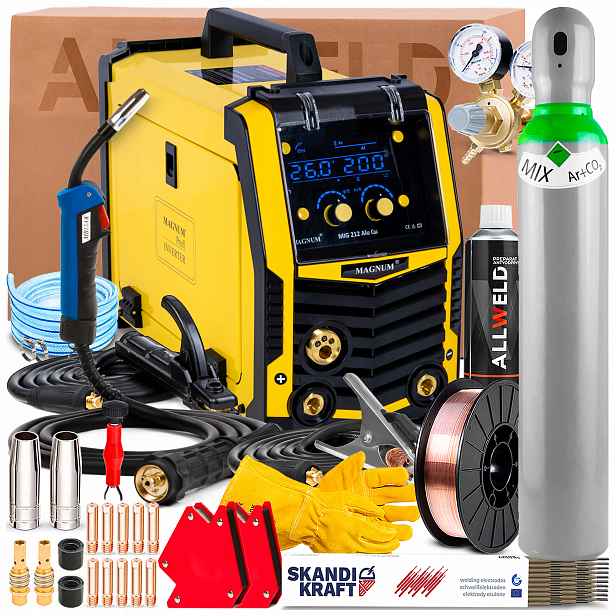 Poloautomatický Magnum Mig 212 Alu Synergie 230V 200A Tig Lift Mma Svařování