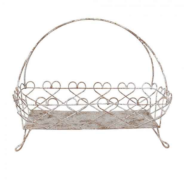 Šedý kovový vintage podnos  La Roque s patinou - 50*24*41 cm Clayre & Eef