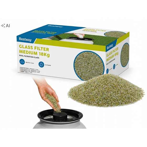 Sklo Bestway Glass Filter Medium 18 kg 0,5–1,2 mm pro čerpadla