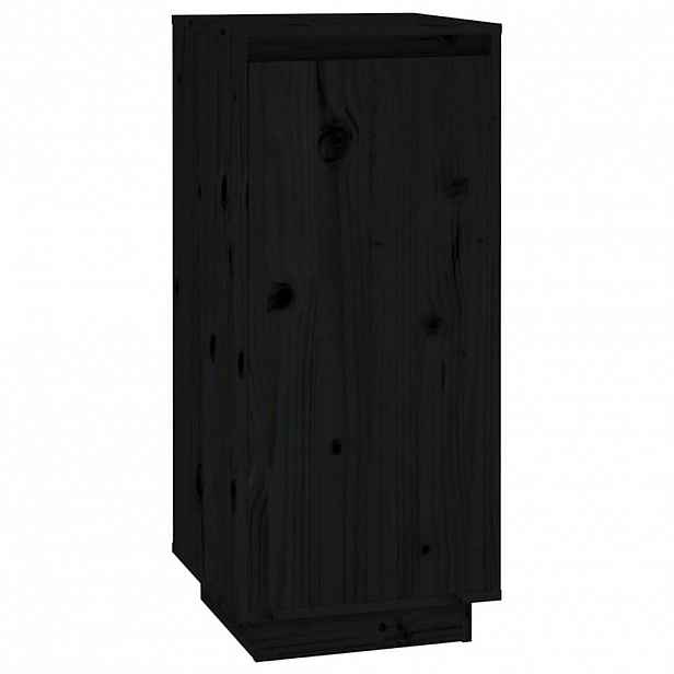 vidaXL Botník černý 35 x 35 x 80 cm masivní borové dřevo