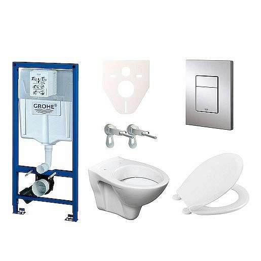 Závěsný set WC S-line + modul Grohe Rapid SL s tlačítkem Grohe Cosmo (chrom) 38528SET-KR