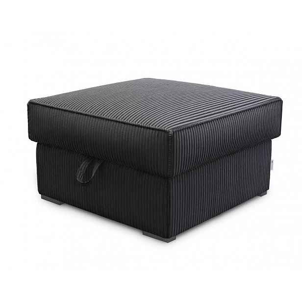 Černý taburet SMART COSARO s úložným prostorem 65x65 cm