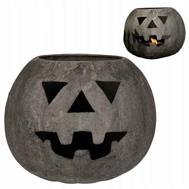 Lampion Dýně Loft Na Halloween Podzim Kovový Velký 22 cm Do Obývacího Pokoje Domu