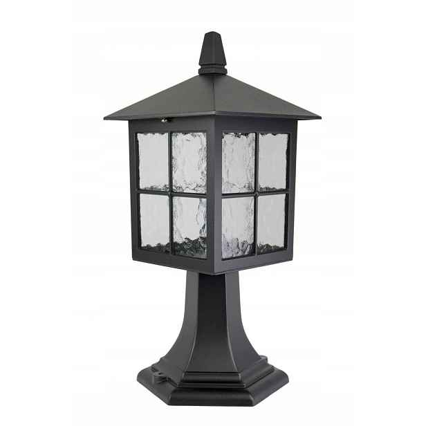 Venkovní stojací lampa klasická 45 cm černá, dekorativní sklo Su-ma