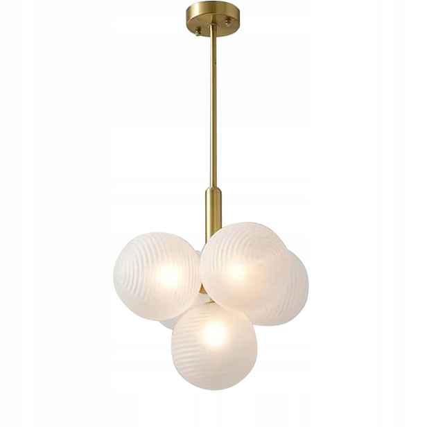 Závěsná stropní lampa Zlatý lustr Koule Bílá Moderní E27 Toolight