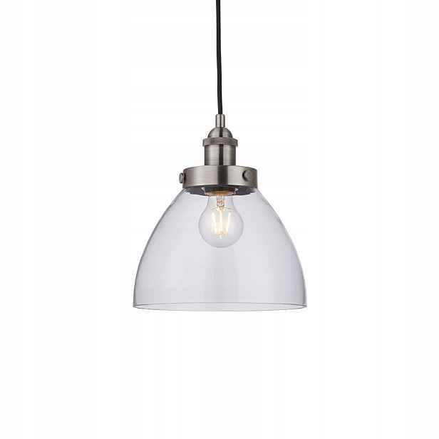 Endon Hansen Retro závěsná lampa stříbrná 1xE27 40W Sklo Chrom