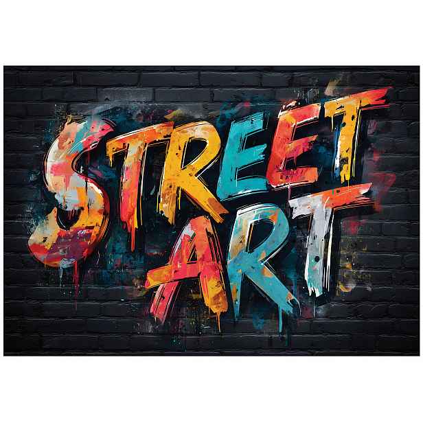 Fototapeta Černá Graffiti Cihlová Tapeta Do Pokoje Pro Mládež 250x175