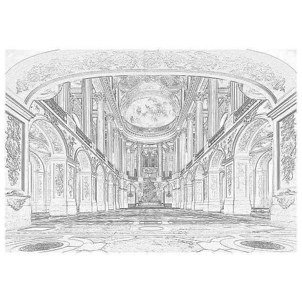 Fototapeta Monochromatický oblouk Architektura v šedé barvě 416x290 lepidlo