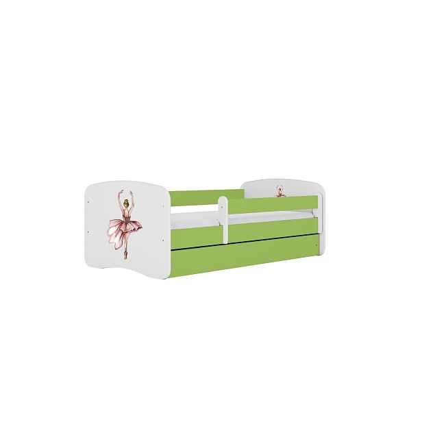 Kocot kids Dětská postel Babydreams tanečnice zelená, varianta 80x160, bez šuplíků, bez matrace
