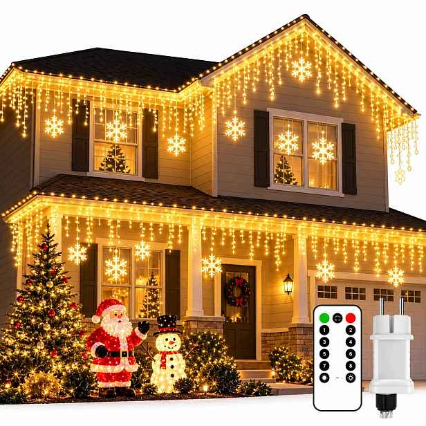 Vánoční Osvětlení Rampouchy Led 20 M 605 Led Teplá Bílá Pilot Časovač IP44