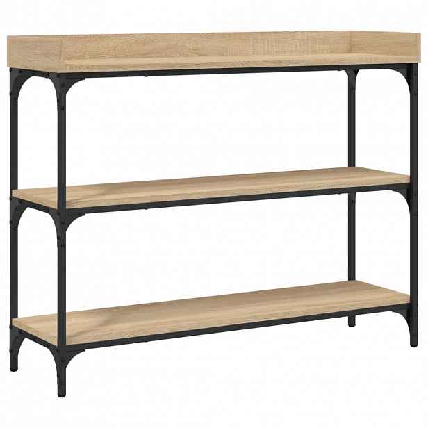 vidaXL Konzolový stolek s policemi dub sonoma 100 x 30 x 80 cm