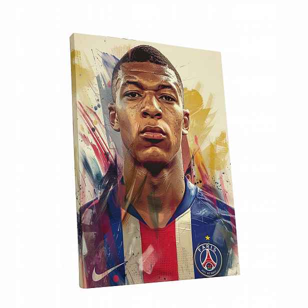 Obraz na plátně Portrét Kyliana Mbappé do bytu, pokoje, obýváku dárek 60x80