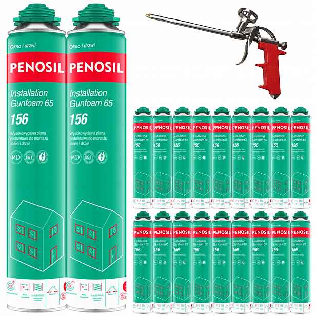 20 x montážní pěna Penosil 65 Výkonná montážní pěna 830 Pistole