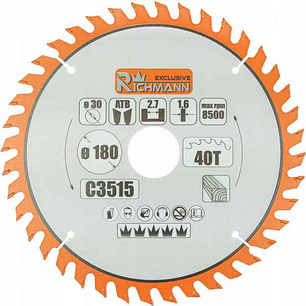 C3544 Vidiová Kotoučová Pila Na Dřevo 500x30 MM 40 Zubů Richmann