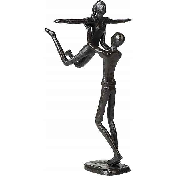 Figurka dekorace pár, vyjádření citu, lásky, kov 24 cm