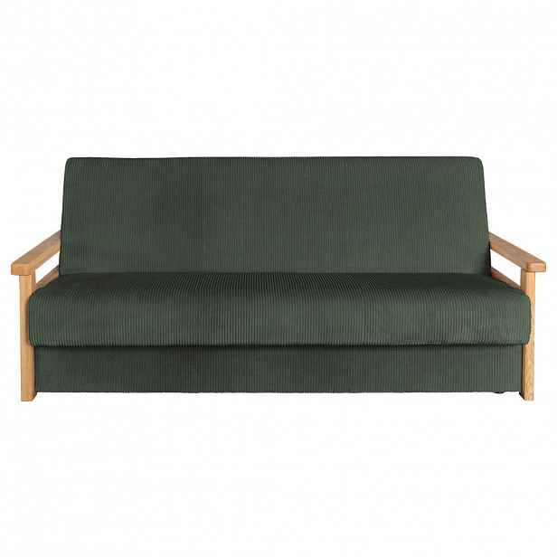 P & B ROZKLÁDACÍ POHOVKA, textil, tmavě zelená