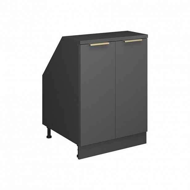 Vicco ŠIKMÁ SKŘÍŇ Rion Antracitově zlatý 60 x 81.6 cm se 2 dveřmi, korpus skříně hloubka 60 cm
