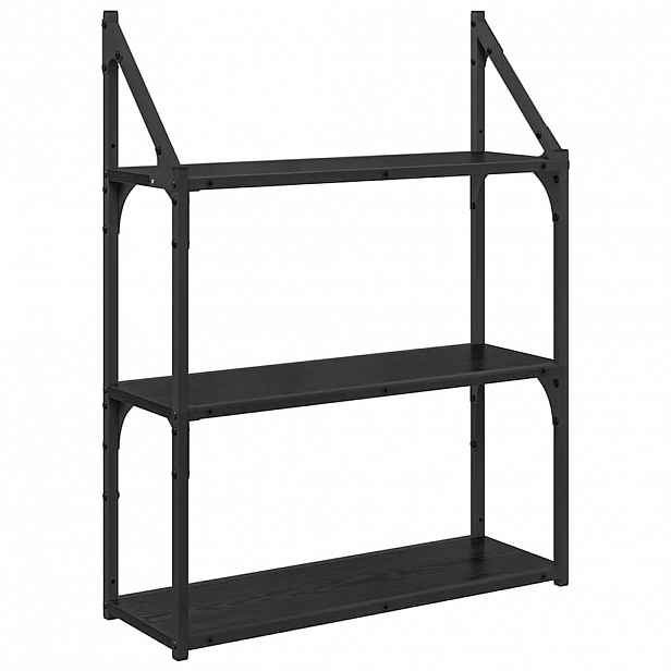 vidaXL Nástěnná polička Nástěnná montáž Černý dub 60 x 21 x 78,5 cm