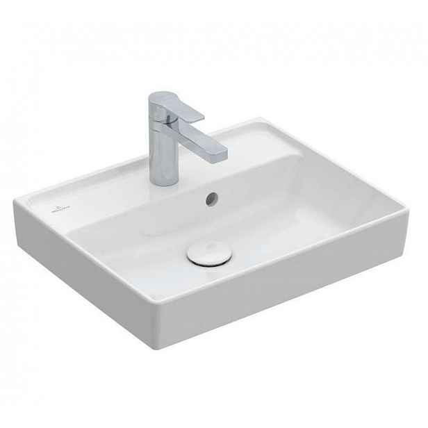 Villeroy & Boch Collaro - Umývátko 50x40 cm, s přepadem, 1 otvor pro baterii, CeramicPlus, Stone White 433450RW