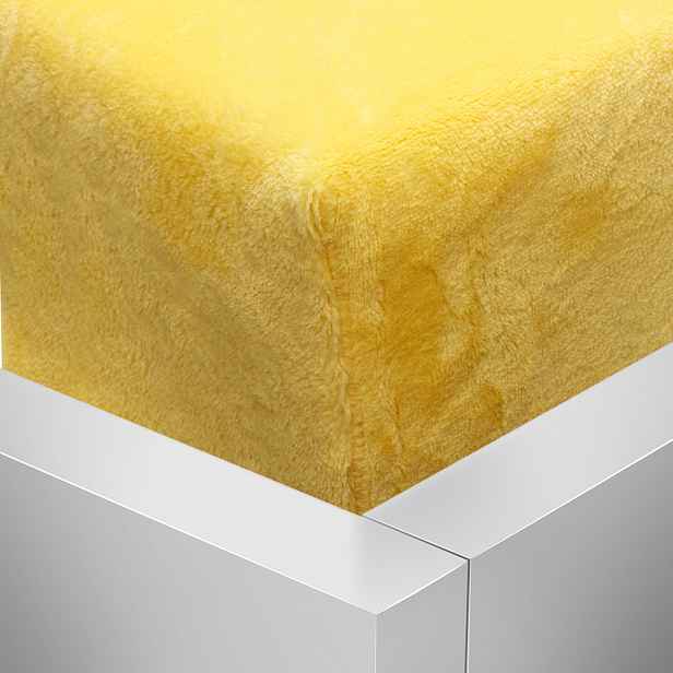 TOP OBOUSTRANNÉ Mikroplyšové prostěradlo DELUXE 90x200 - Žlutá