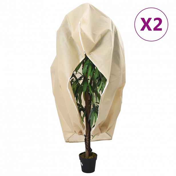 vidaXL Ochranné návleky na rostliny na zip 2 ks 70 g/m² 1,55 x 1,55 m