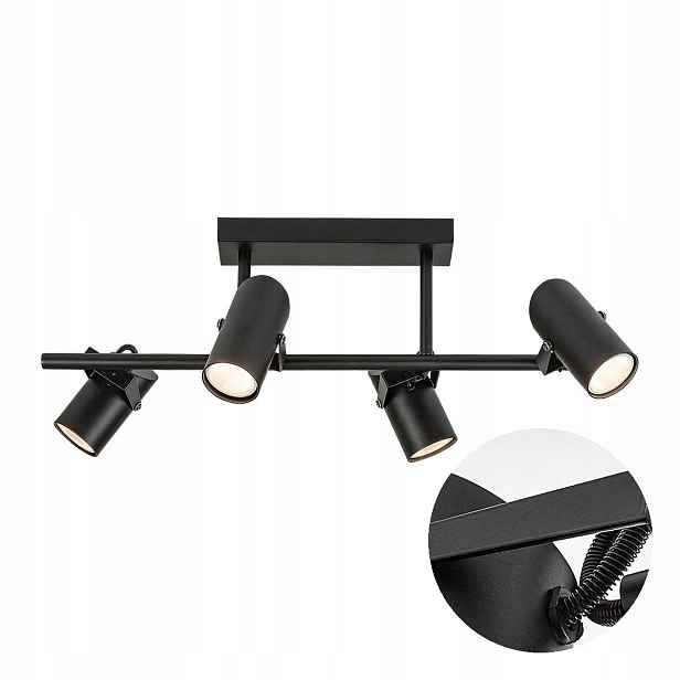 Bodová lampa Spot Černá 4xGU10 Metal Moderní Maximilian Rabalux