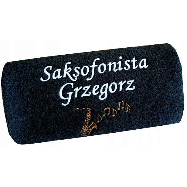 Dárek pro Hudebníka saxofonisty Ručník s saxofonovou výšivkou s nápisem Jméno