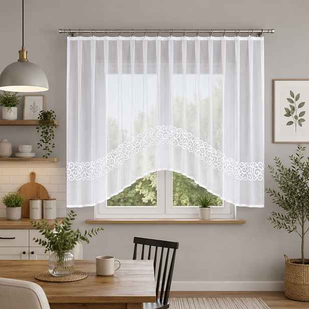 Dekorační oblouková krátká záclona na žabky DANIELA 350x155 cm MyBestHome