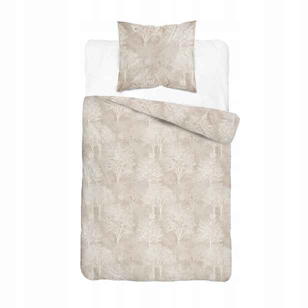 Povlečení saténové 140x200 béžové s jemným ornamentem 6073 B Home Satin