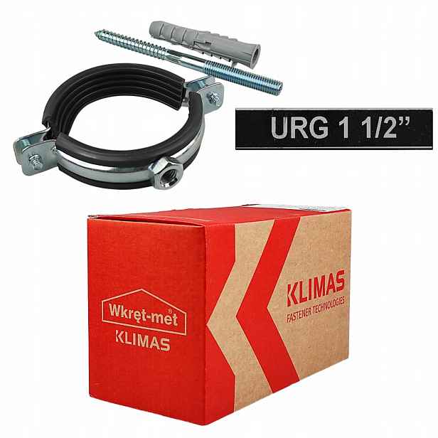 Samostatný držák trubek s gumovou vložkou Urg 1 1/2" 25 ks