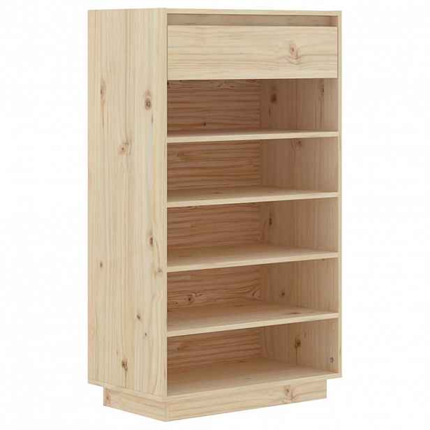 vidaXL Botník 60 x 34 x 105 cm masivní borové dřevo