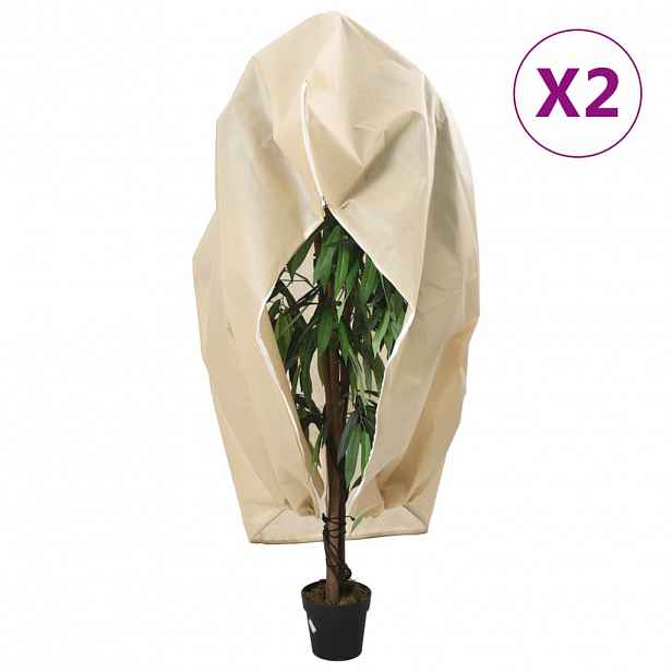 vidaXL Ochranné návleky na rostliny na zip 2 ks 70 g/m² 1,2 x 1,8 m