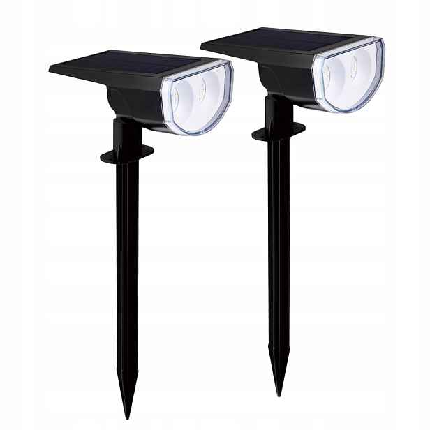 2X Solární Lampa Zapichovací Led Rgb Reflektor Vícebarevný Senzor Soumraku