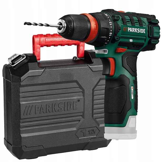Aku Vrtačka Akumulátorový Parkside 12V Led Kufr Sada