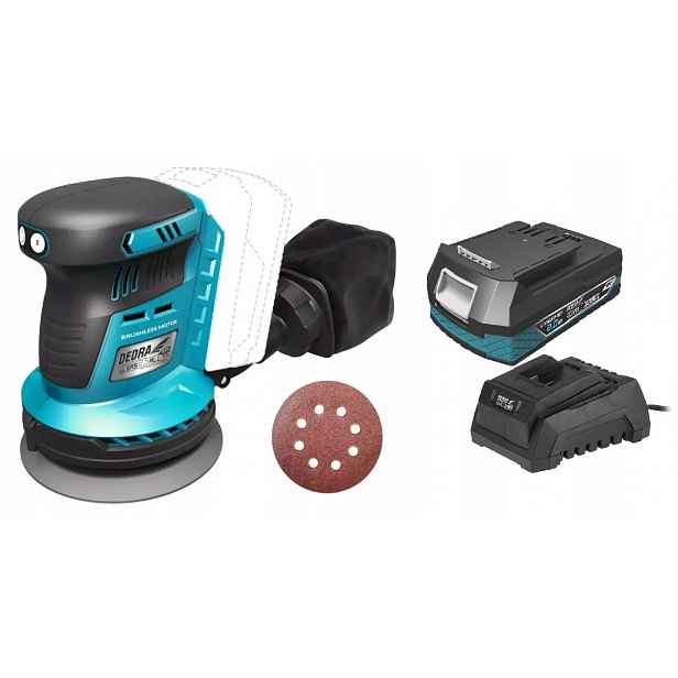 Dedra Excentrická bruska akumulátor 2AH Set 18V Sas DED7062 125mm Bl