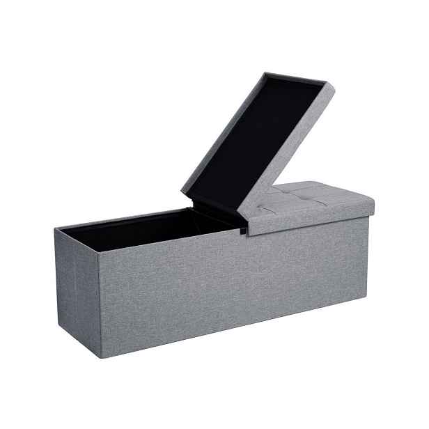 Lavička taburet skládací s úložným prostorem 120L Songmics 110x38x38 cm