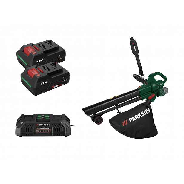 Parkside® Aku vysavač / foukač listí Palsb A1, 2x Smart 4 Ah