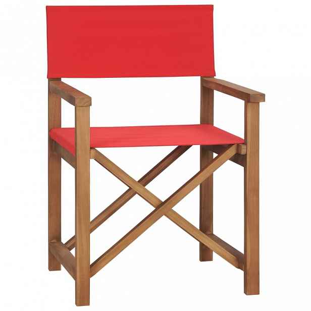 Režisérská židle teakové dřevo Červená