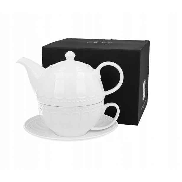Šálek zázvoru Twilight tea for one bílý lisovaný čajový set na p