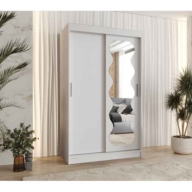 Šatní skříň Abi Spoti Rozměry: 120 cm, Barva korpusu + barva dveří: Bílá + Bílá
