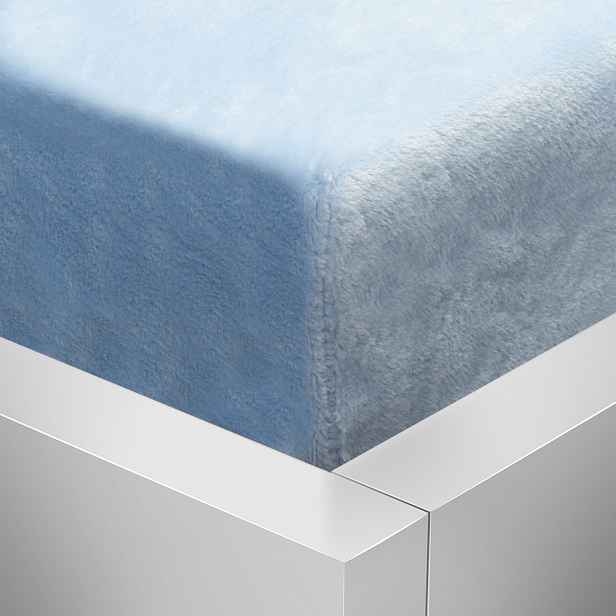 TOP OBOUSTRANNÉ Mikroplyšové prostěradlo DELUXE 90x200 - Světle modrá