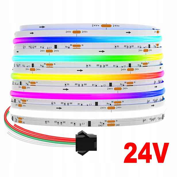 Digitální Led pásek Cob Wled WS2814 Rgbic Bílý neutrální 784 LED/m 24V 5 m