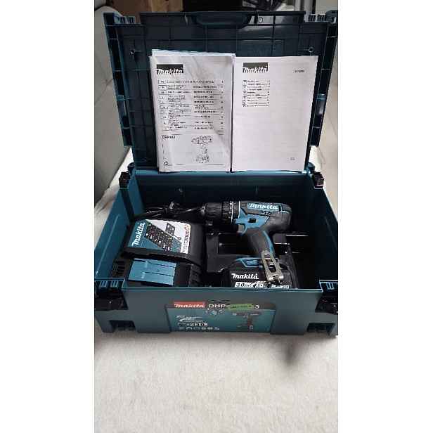 Makita DHP482JX13 Příklepová Vrtačka 18V Nabíječka akumulátor 3AH Kufr