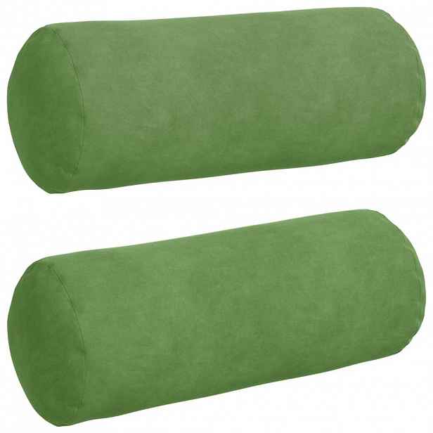 vidaXL Polštáře 2 pcs Světlá zelená Ø 15 x 40 cm Žebrovaná látka